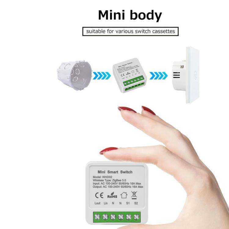 Compatible Tuya Zigbee 16A Smart Switch DIY Breaker 2 Way Control Voice Control