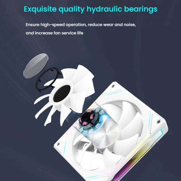 4RS 12cm Computer  Case Fan with Infinity Mirror ARGB Thermal Control & Ultra Quiet Cooling(Rever...