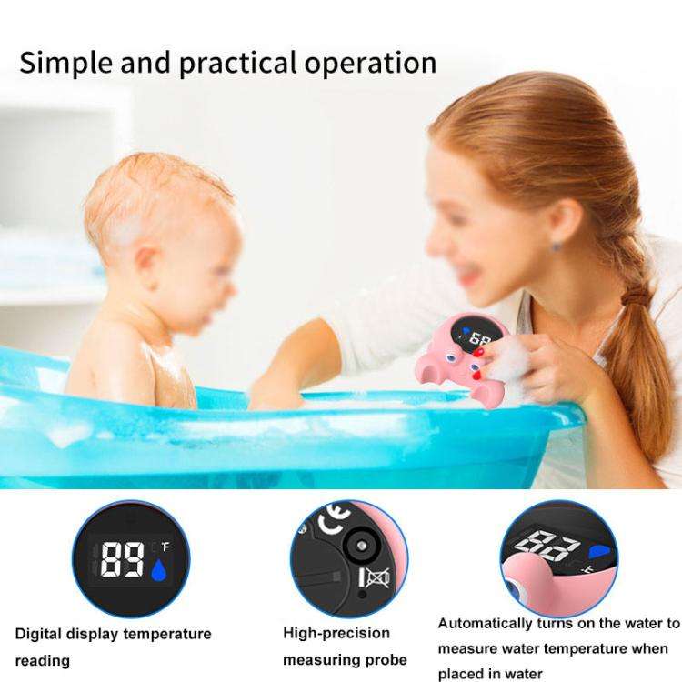 Crab Shape Digital Thermometer Baby Bath Water Thermometer, Color: White LCD