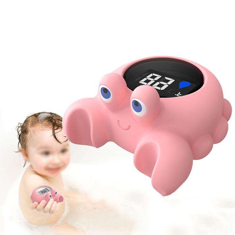 Crab Shape Digital Thermometer Baby Bath Water Thermometer, Color: White LCD