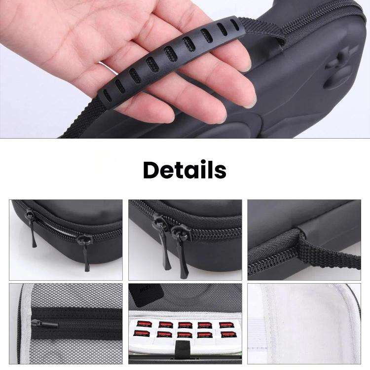 For Nintendo Switch 2 Storage Bag Portable O-Pattern Handbag(PU Black)