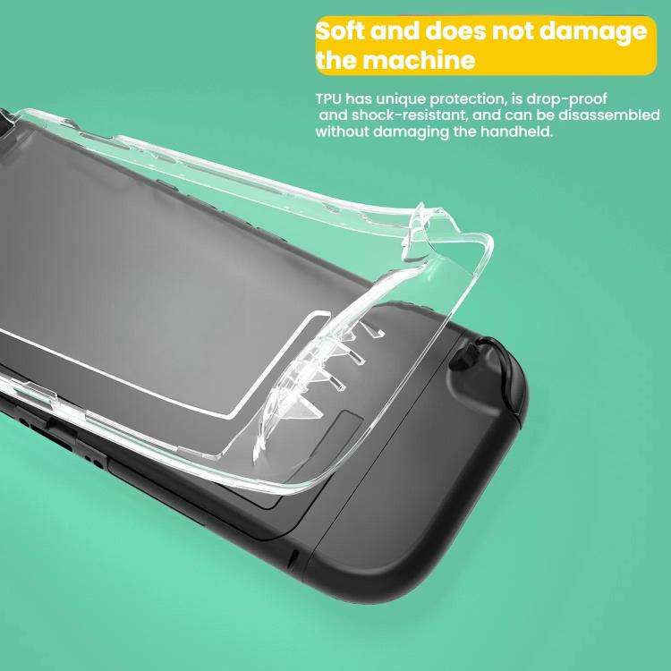 For Nintendo Switch 2 TPU Transparent One-piece Case Anti-Slip Full-Body Protective Cover