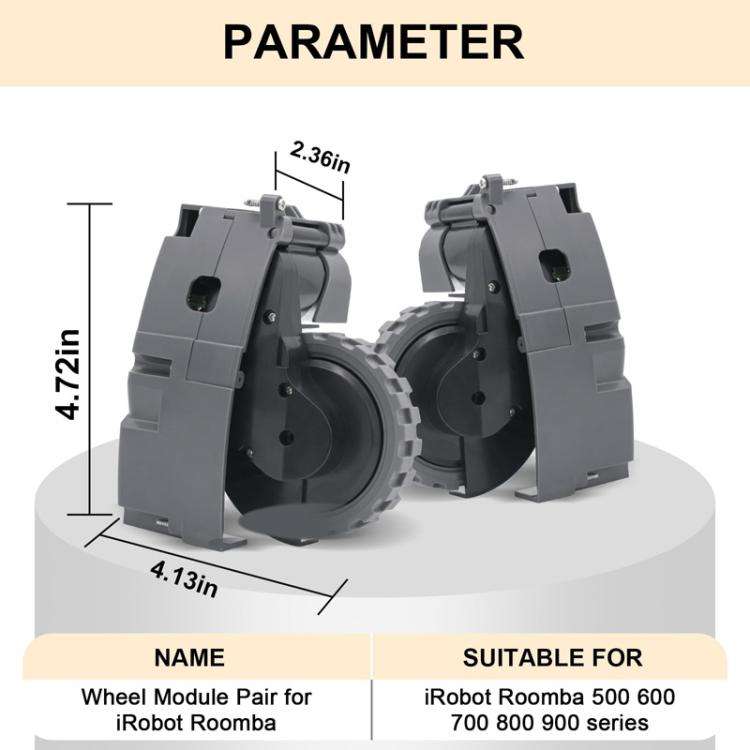 For IRobot Roomba 5/6/7/8/9 Series Walking Wheels Vacuum Cleaner Accessories Left Wheel-Black