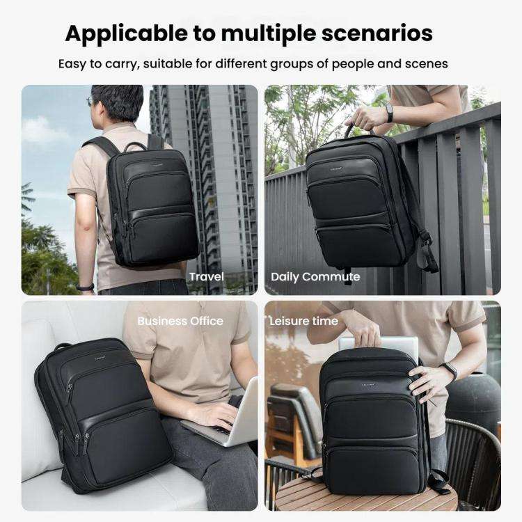 Tigernu T-B9121  17 Inch Men Expandable Waterproof Lightweight Laptop Backpack With Floating Zipper