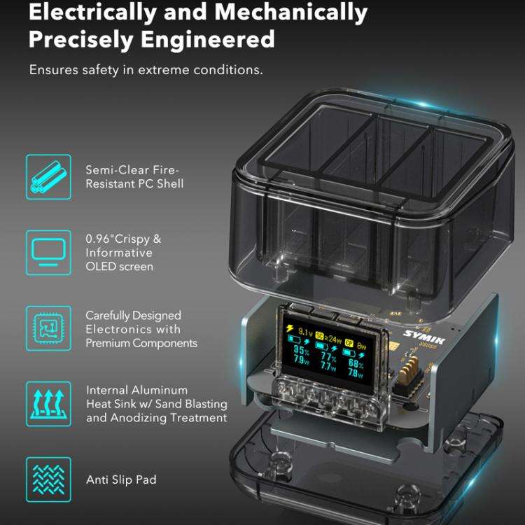 For GoPro HERO13 Black Super Fast Charger Dock Battery Charging Station With OLED Screen Display(...