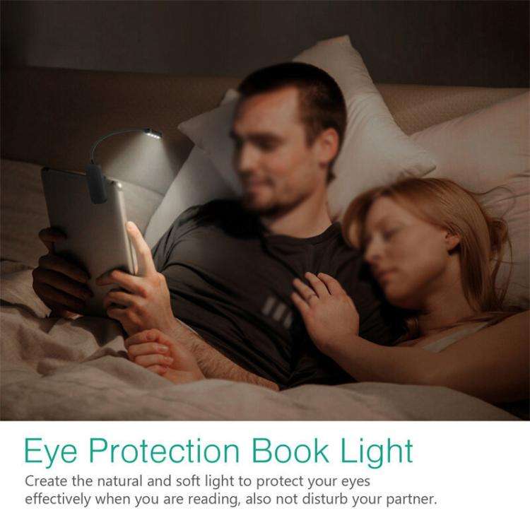 Hose Clip Book Light Night Reading Lamp Adjustable Brightness USB Rechargeable Book Clip Lights(1...
