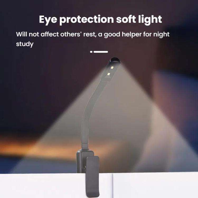 Portable Book Clip Lamp Dormitory Eye Protector Table Lamp Bedroom Night Lights, Color: Charging ...