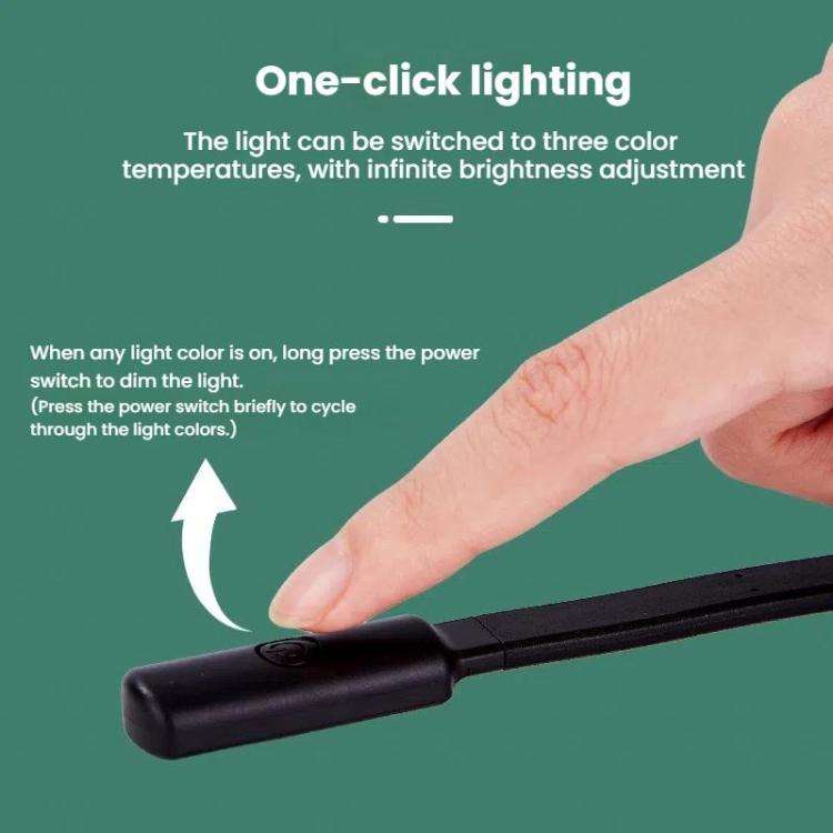 Portable Book Clip Lamp Dormitory Eye Protector Table Lamp Bedroom Night Lights, Color: Charging ...