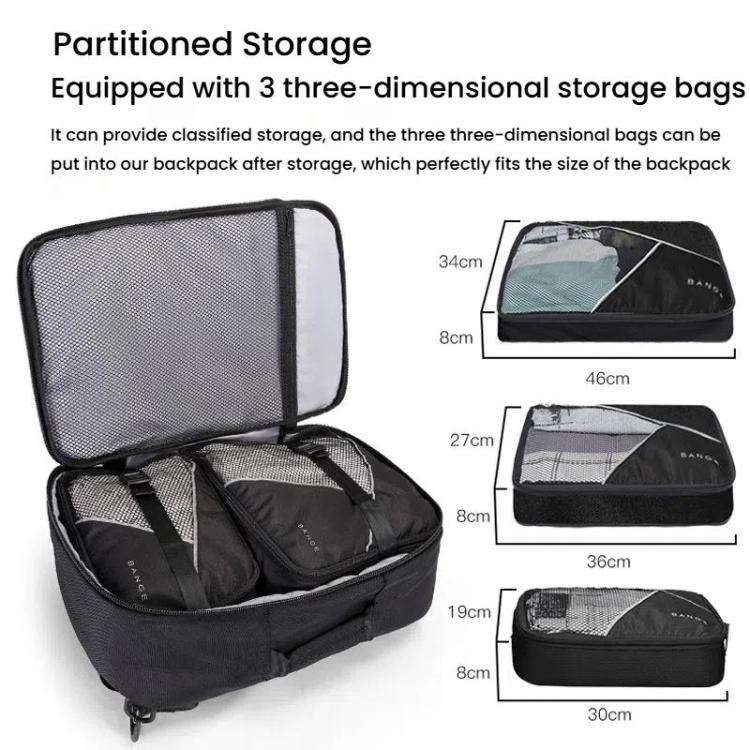 BANGE BG-1916 Men Backpack Large Capacity Shoulder Computer Bag(Black)