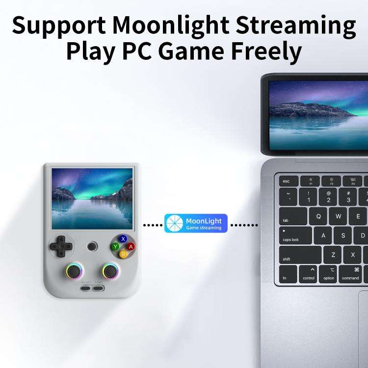 ANBERNIC RG406V 4 inch IPS Multi-Touch Portable Retro Gaming Console, Memory: 512G(Transparent Bl...