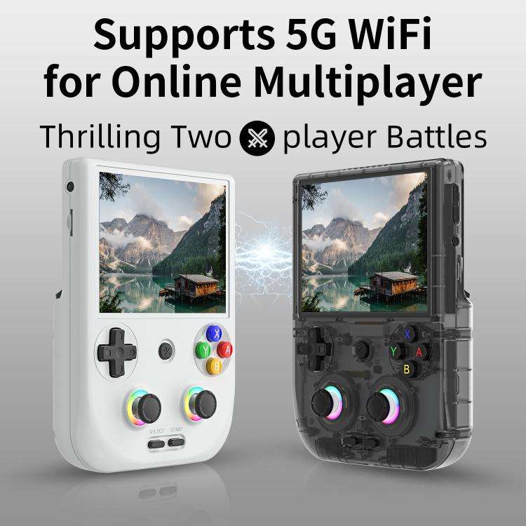 ANBERNIC RG406V 4 inch IPS Multi-Touch Portable Retro Gaming Console, Memory: 128G(Transparent Bl...