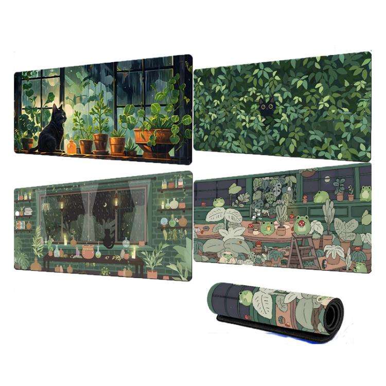 Frog Mouse Pad Cute Green Desk Mat With Non-Slip Rubber Base  For Computer Laptop 300x700x2mm(Pat...