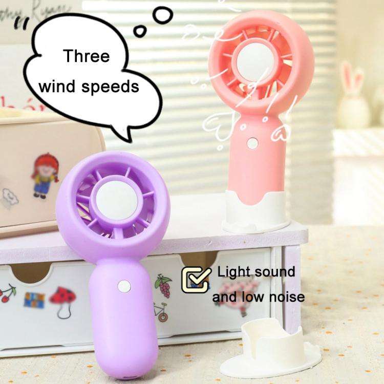 Handheld Rechargeable Fan Outdoor Camping Cooling Fan With Phone Holder Base(Pink)