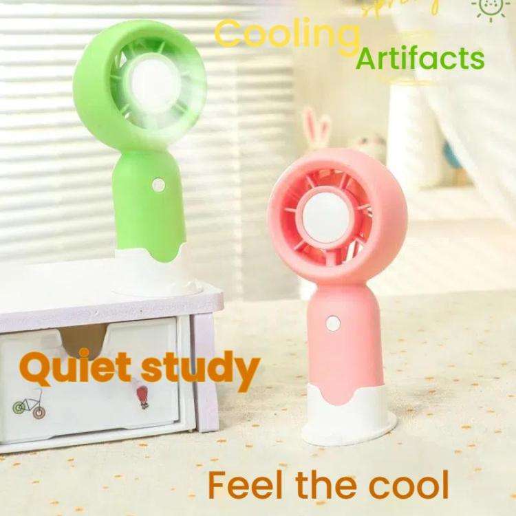 Handheld Rechargeable Fan Outdoor Camping Cooling Fan With Phone Holder Base(Pink)