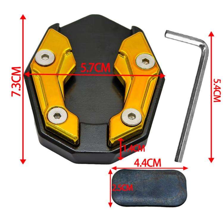 JCBD-002 CNC Aluminum Alloy Motorcycle Side Support Anti-slip Pad(Gold)