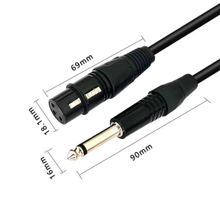 VEGGIEG 3Pin XLR Speaker Loudspeaker Cable Mixer Audio Microphone Cable, Length: 8m(6.5mm To XLR ...