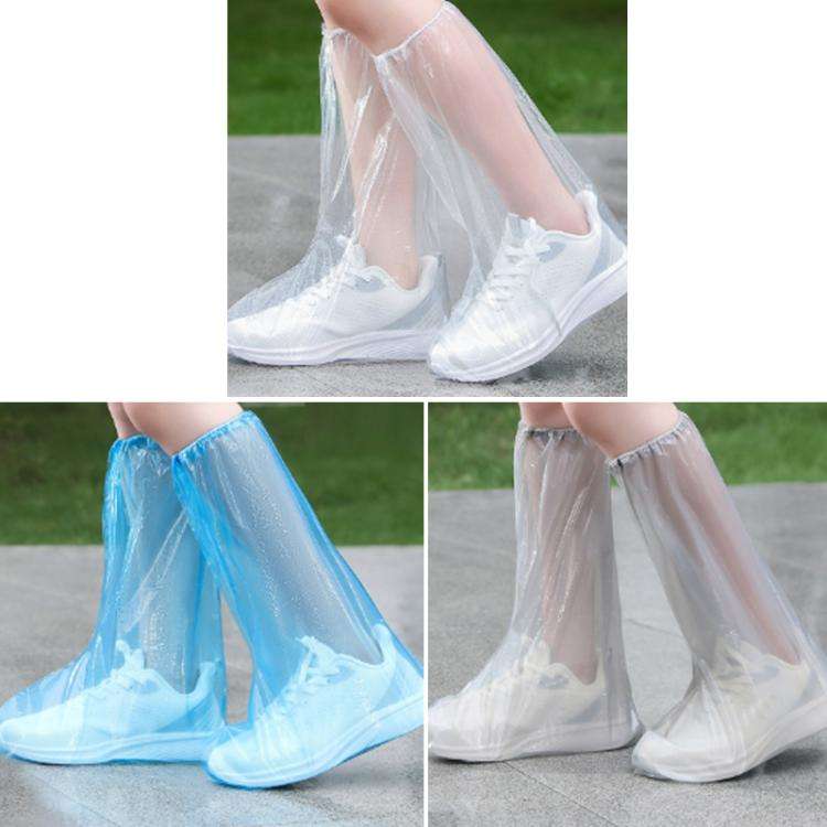 10pcs /Set Outdoor Disposable PE High-Tube Rainproof Shoe Covers(Gray)