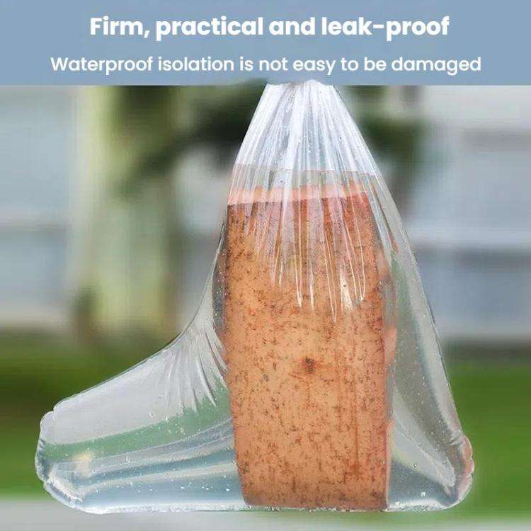 10pcs /Set Outdoor Disposable PE High-Tube Rainproof Shoe Covers(Gray)