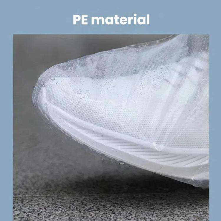 10pcs /Set Outdoor Disposable PE High-Tube Rainproof Shoe Covers(Gray)