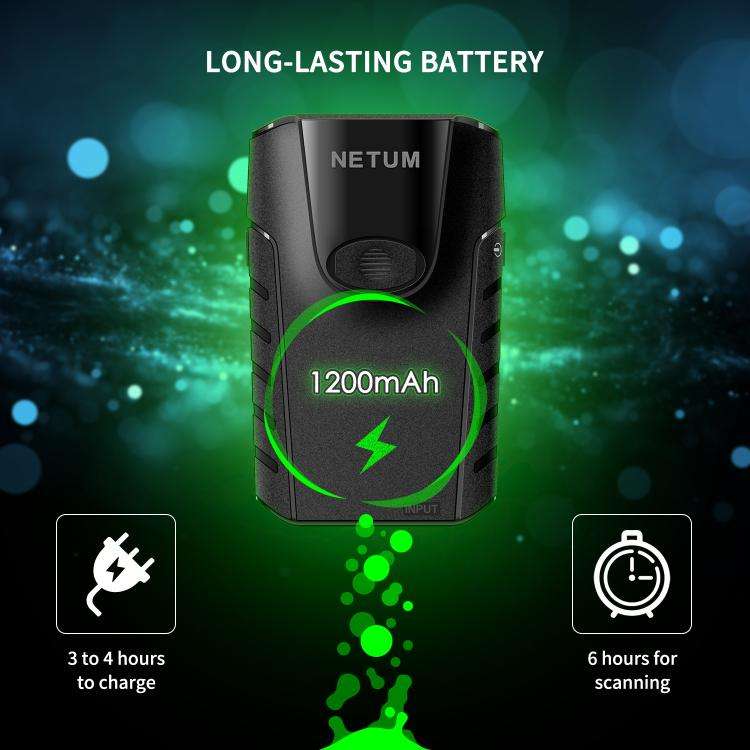 NETUM E800 2D QR Barcode Cell Phone Back Clip Portable Wireless Bluetooth Scanner