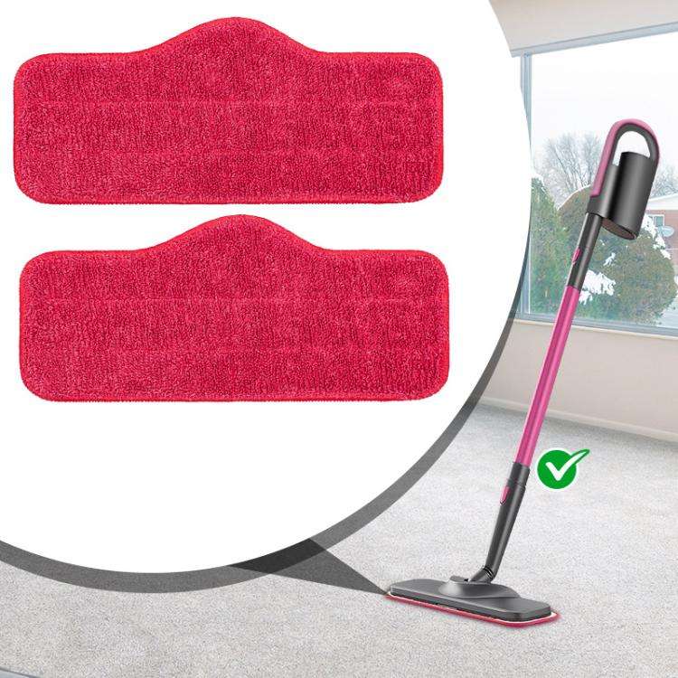 2pcs /Pack Mop Cloths Rag For Schenley Steam Mop Replacement Microfiber Pads(Red)