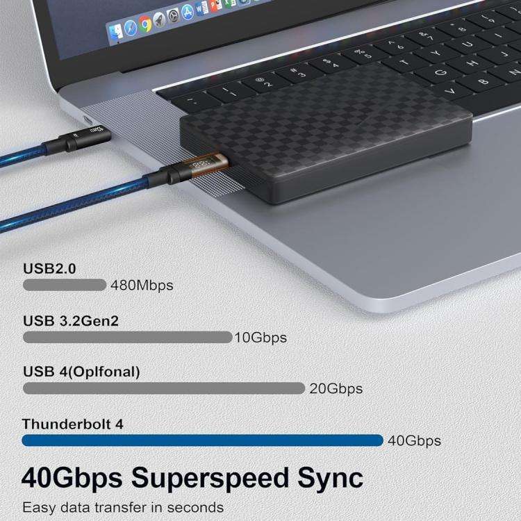 QGeeM USB4 Type-C PD 240W Fast Charging Cable With Digital Display, 40Gbps Data Transfer, 8K 60Hz...