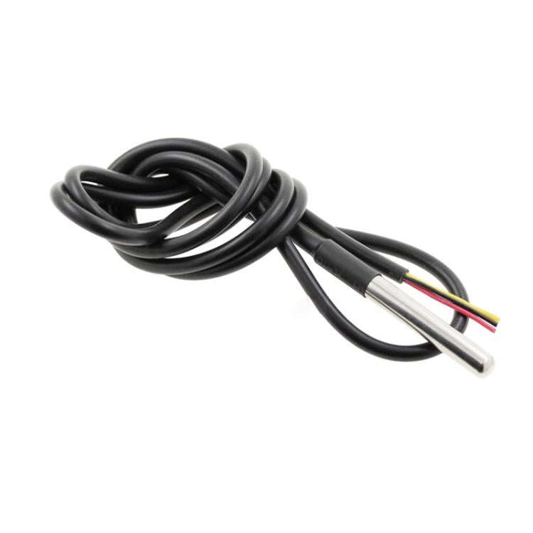 2pcs /Pack DS18B20 Waterproof Temperature Sensor Probe Stainless Steel Encapsulated 1m Cable