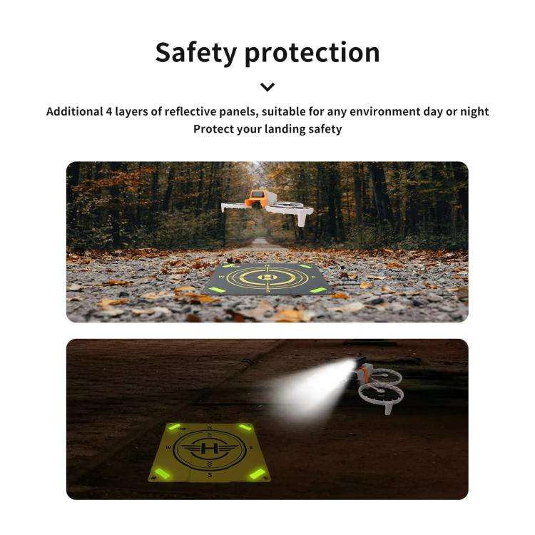 CQT 55cm Universal Reflective Drone Landing Pad Dual-Sided Waterproof Foldable Mat with Ground Pe...