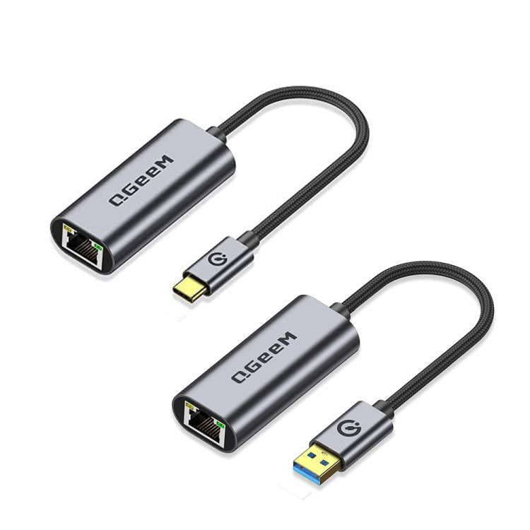 QGeeM  USB-C/Type-C To RJ45 LAN Converter Gigabit Ethernet Adapter for Laptop, PC, Smartphone, Pl...