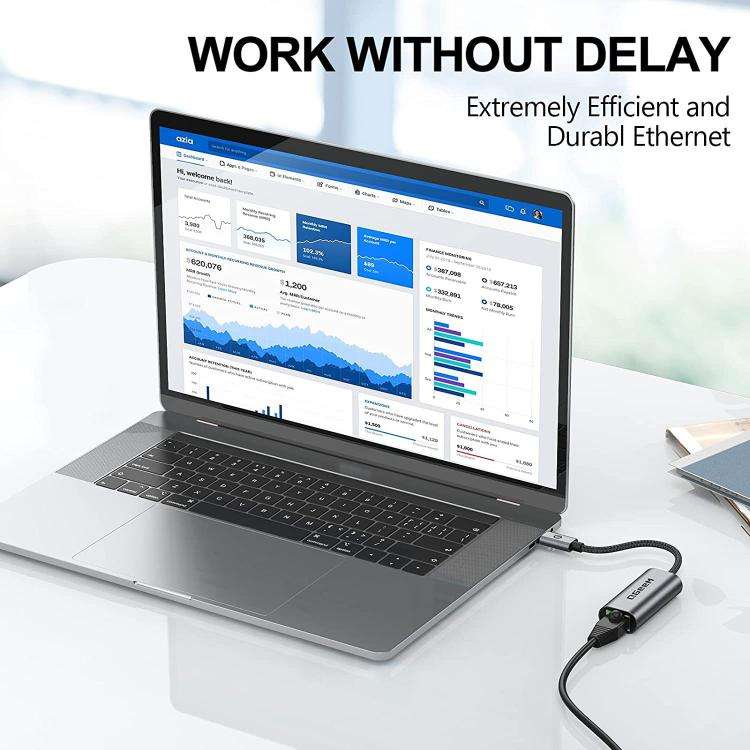 QGeeM  USB-C/Type-C To RJ45 LAN Converter Gigabit Ethernet Adapter for Laptop, PC, Smartphone, Pl...