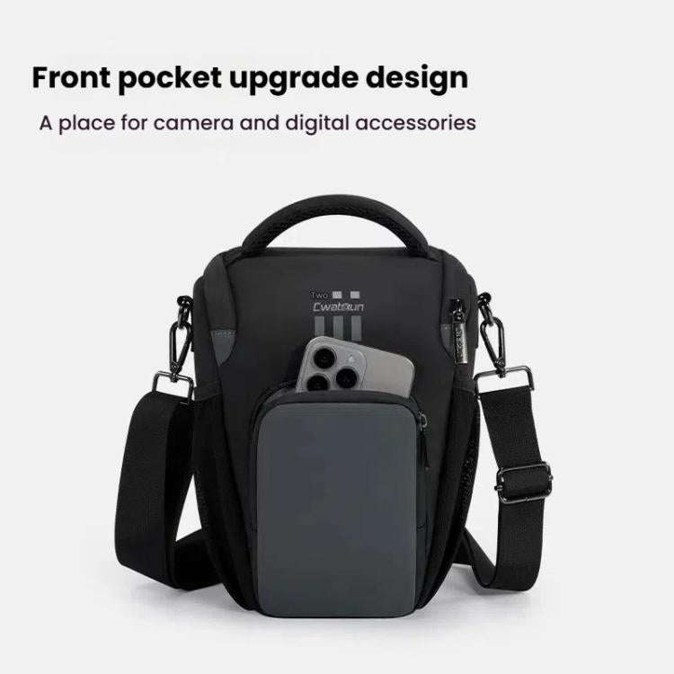 Cwatcun D1 Large Lightweight Portable Leather Film Material Camera Crossbody Bag