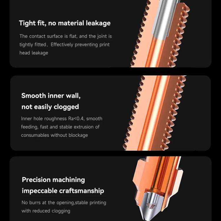 1.75/0.2mm All-in-One Chrome Zirconium Copper Nozzle for Creality Ender-3 V3/K1C/K1 Max 3D Printers