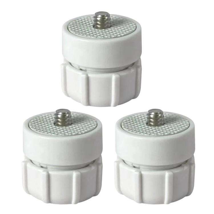 3pcs 1/4 Screw Connector Car Tuning Accessories Plastic Head 17mm Ball Head Cell Phone Holder(White)