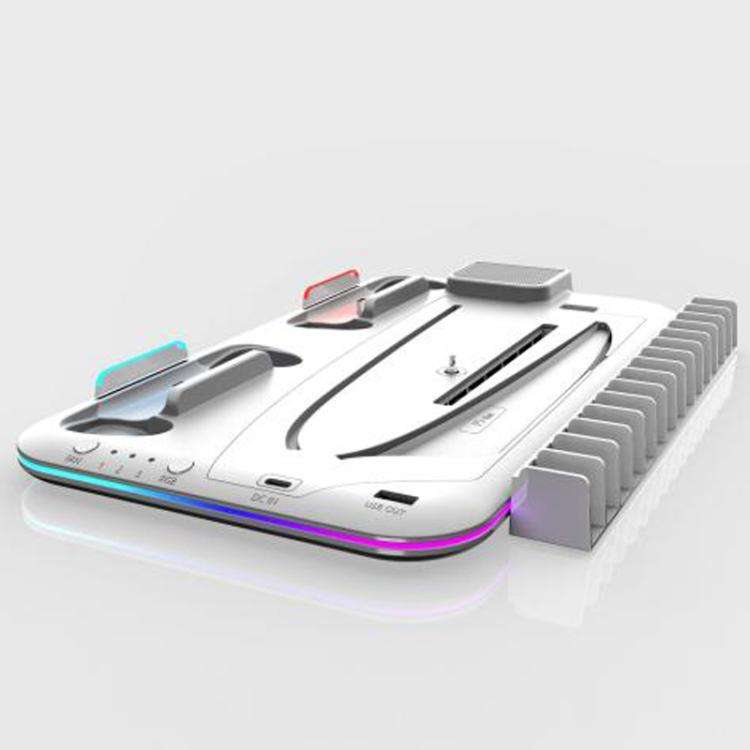 For PS5 Slim / Pro Multi-functional Cooling Stand with Controller Charging Station & Game Disc St...