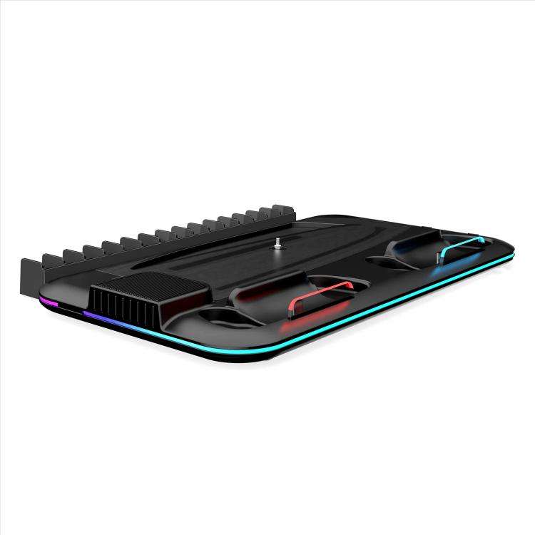 For PS5 Slim / Pro Multi-functional Cooling Stand with Controller Charging Station & Game Disc St...