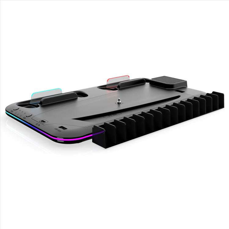 For PS5 Slim / Pro Multi-functional Cooling Stand with Controller Charging Station & Game Disc St...