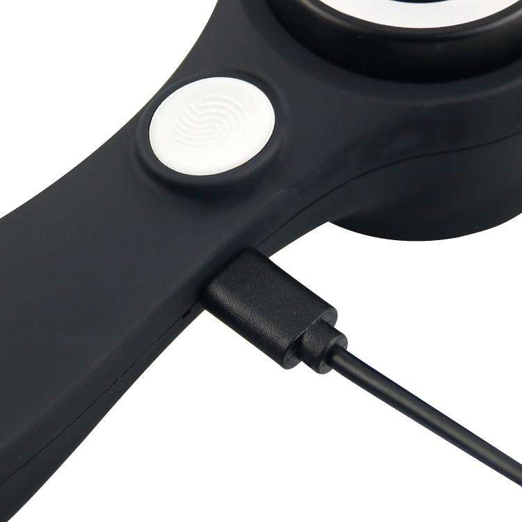 Alloy Handheld 60x USB Charging Touch Switch LED Light Optical Glass Magnifier(Black)