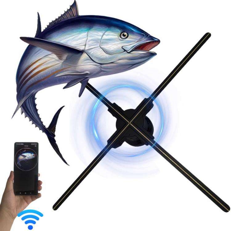 60cm 3D Holographic Fan with 1600x720 Resolution & 720 LEDs  WiFi/APP DIY Content Control(EU Plug)