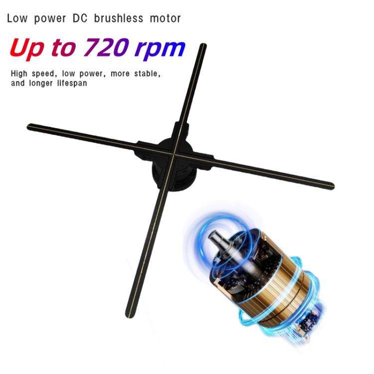 60cm 3D Holographic Fan with 1600x720 Resolution & 720 LEDs  WiFi/APP DIY Content Control(EU Plug)
