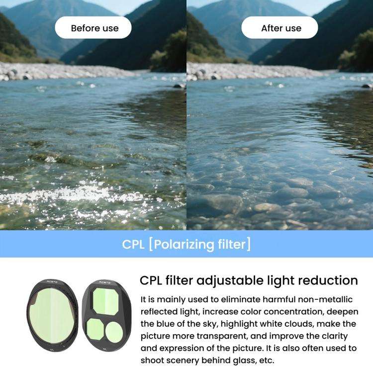 For DJI Mavic 4 Pro RCSTQ Lens Filter, Style: CPL+ND16+ND32