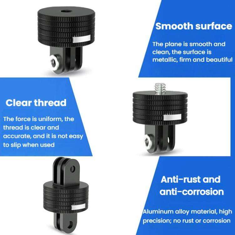 TFSM103 1/4 Female To 2-page Card Slot Action Camera Quick Release Adapter Tripod Accessories