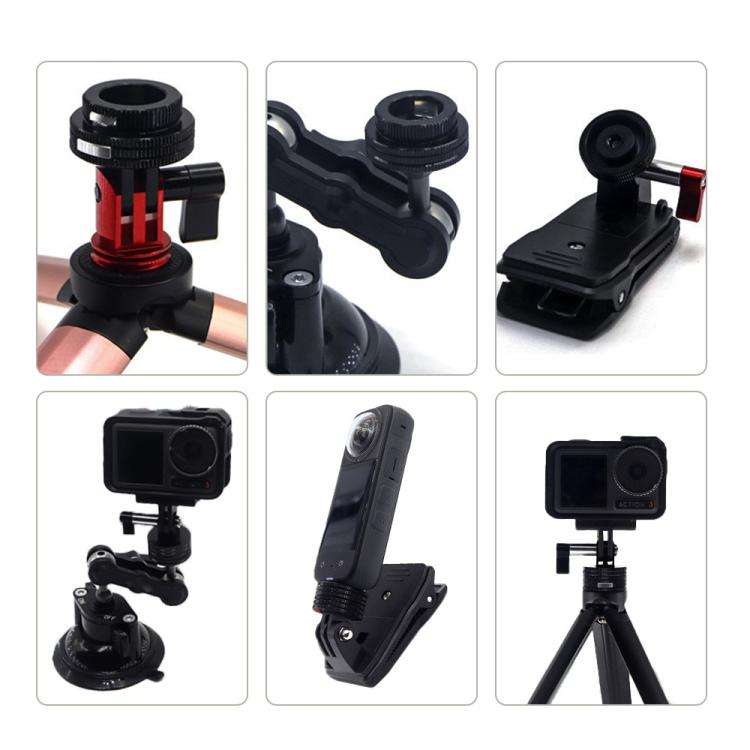 TFSM103 1/4 Female To 2-page Card Slot Action Camera Quick Release Adapter Tripod Accessories
