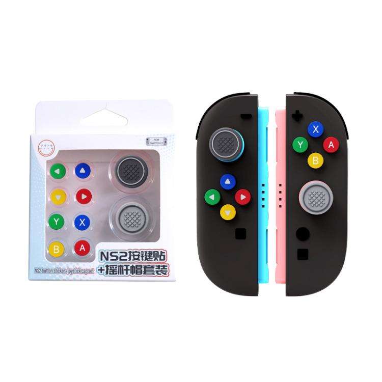 For Nintendo Switch 2 Joy-Con Controllers Silicone Button Skins & Joystick Caps Set(Classic Color...