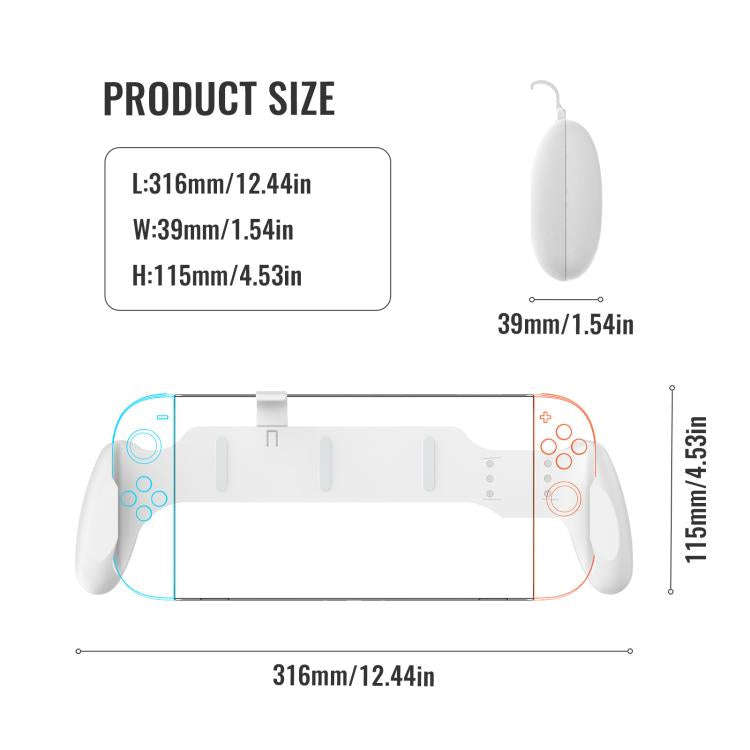 For Nintendo Switch 2 / Switch / Switch OLED Ergonomic Anti-Slip Grip Handle(White)