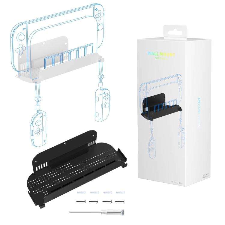 Wall Mount Holder for Nintendo Switch 2/Switch/Switch OLED & Joy-Con With Game Card Storage(Black)