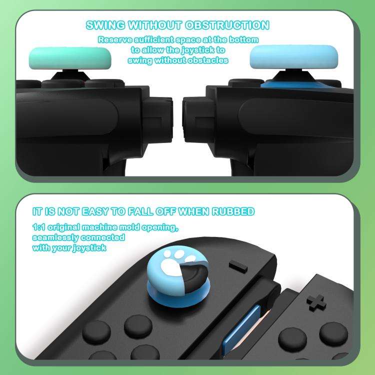 For Nintendo Switch 2 Joy-Con 2pairs Claw-Print Silicone Thumb Grip Caps Button Covers(White Blue...