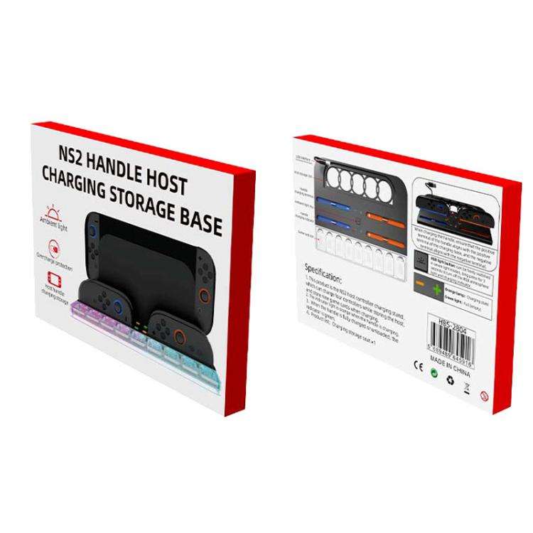 For Nintendo Switch 2  Console and Joy-Con Controllers Charging Dock with RGB Lighting, 9 Game Ca...