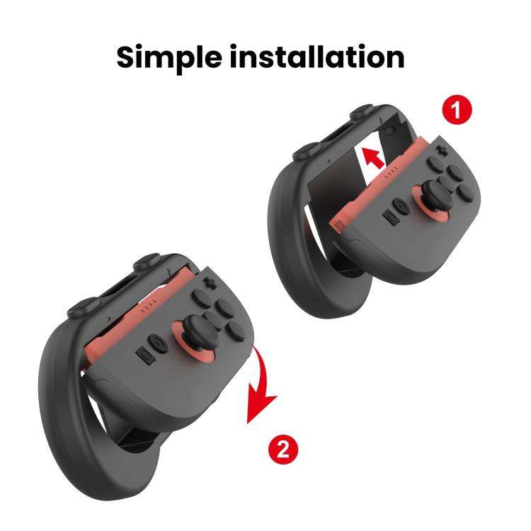 For Nintendo Switch 2 Joy-Con 1pair Comfort Grip with Adjustable Wrist Band(Black)