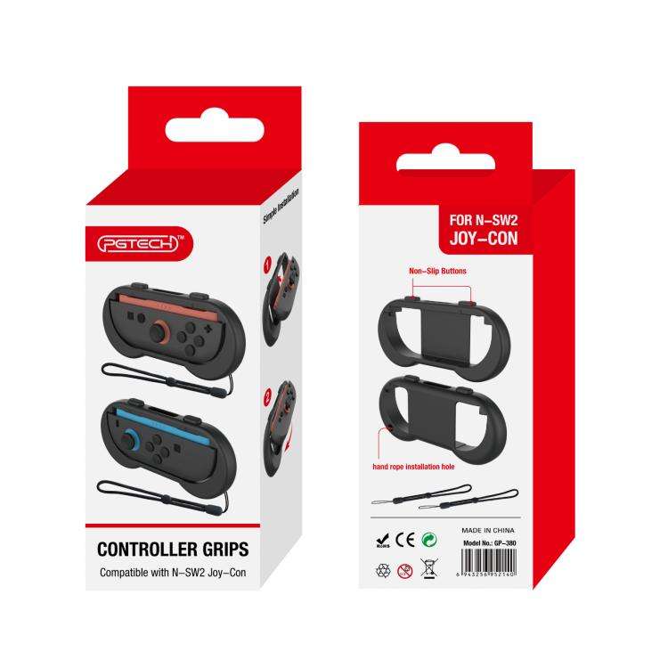 For Nintendo Switch 2 Joy-Con 1pair Comfort Grip with Adjustable Wrist Band(Black)