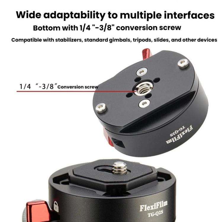 FlexiFilm TG-Q2S Aluminum Alloy Arca Quick Release Plate Gimbal Slide Rail Quick Release Parts(Si...